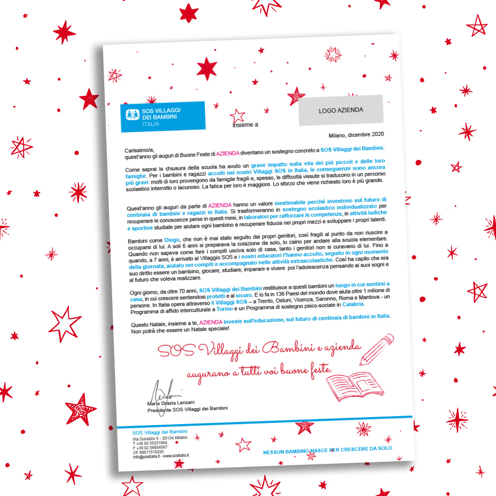 Lettera Augurale - Regali di Natale Aziendali - SOS Villaggi dei ...
